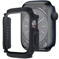 Odolné Armor puzdro s tvrdeným sklom pre Apple Watch 41 mm - čierne