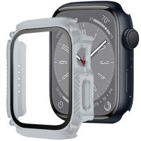 Odolné Armor puzdro s tvrdeným sklom pre Apple Watch 41 mm - sivé