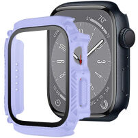 Odolné Armor puzdro s tvrdeným sklom pre Apple Watch 41 mm - fialové