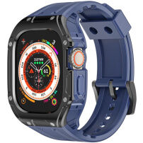 Odolné puzdro s remienkom a pokovovaným rámčekom pre Apple Watch Ultra 49mm - tmavo modré