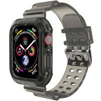 Odolné puzdro s transparentným remienkom pre Apple Watch 41mm / 40mm / 38mm - sivé
