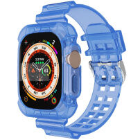 Odolné puzdro s transparentným remienkom pre Apple Watch Ultra 49mm - modré