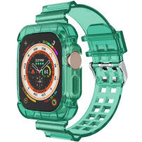 Odolné puzdro s transparentným remienkom pre Apple Watch Ultra 49mm - zelené