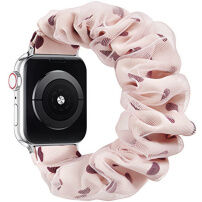 xDfind remienok v štýle gumičky s bodkami pre Apple Watch 42mm / 41mm / 40mm / 38mm - ružový