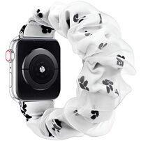 xDfind remienok v štýle gumičky so vzorom labiek pre Apple Watch Ultra 49mm / 46mm / 45mm / 44mm / 42mm - biely