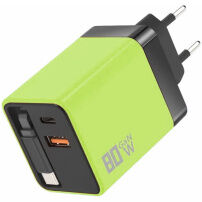 Sada adaptéra s portmi USB-C / USB-A a výsuvného kábla USB-C - 80W - zelená