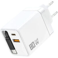 Sada adaptéra s portmi USB-C / USB-A a výsuvného kábla USB-C - 80W - biela