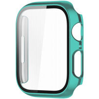 Pokovené ochranné puzdro s tvrdeným sklom pre Apple Watch 41 mm - tyrkysové