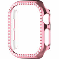 Metalické púzdro posiate kamienkami pre Apple Watch 40mm - ružové