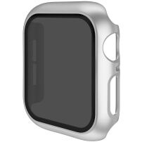 Metalické púzdro s tvrdeným Anti-Spy sklom pre Apple Watch 40mm - strieborné