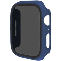 Matné púzdro s tvrdeným Anti-Spy sklom pre Apple Watch 44mm - tmavomodré