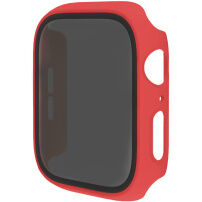Matné púzdro s tvrdeným Anti-Spy sklom pre Apple Watch 44mm - červené