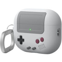 ELAGO AW5 Retro puzdro s karabínou v štýle hernej konzoly pre AirPods Pro 3 - sivé