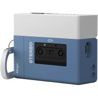 ELAGO Cassette Player obal s karabínou v štýle kazetového prehrávača pre AirPods Pro 3 - modrý