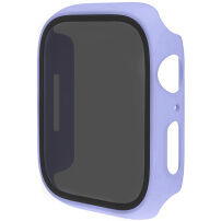 Matné púzdro s tvrdeným Anti-Spy sklom pre Apple Watch 45mm - fialové