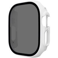 Matné púzdro s tvrdeným Anti-Spy sklom pre Apple Watch Ultra 49mm - biele