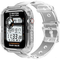 Puzdro s transparentným remienkom pre Apple Watch 41mm / 40mm / 38mm - číre