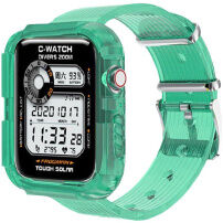 Puzdro s transparentným remienkom pre Apple Watch 41mm / 40mm / 38mm - zelené