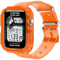Puzdro s transparentným remienkom pre Apple Watch 41mm / 40mm / 38mm - oranžové
