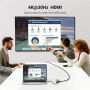 UGREEN CM512 7v1 hub - slot na SD / TF kartu / RJ45 / HDMI / USB-C / 2x USB-A na USB-C - sivý