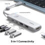 UGREEN U601 5v1 hub - HDMI / 2x USB-C / 2x USB-A na USB-C - strieborný