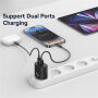 USAMS CC315 GaN rýchlonabíjací adaptér s portmi USB-C / USB-A - 25W - čierny
