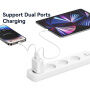 USAMS CC316 GaN rýchlonabíjací adaptér s portmi USB-C / USB-A - 30W - biely