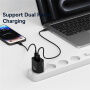 USAMS CC317 GaN rýchlonabíjací adaptér s portmi USB-C / USB-A - 33W - čierny