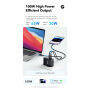 ESSAGER ES-CD37 rýchlonabíjací adaptér s portmi 2x USB-C / 2x USB-A - 100W - čierny