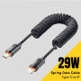 ESSAGER špirálový opletený nabíjací a dátový kábel - USB-C na Lightning - 1,8 m - čierny