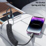 ESSAGER špirálový opletený nabíjací a dátový kábel - USB-C na Lightning - 1,8 m - čierny