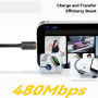 ESSAGER špirálový opletený nabíjací a dátový kábel - USB-C na Lightning - 1,8 m - čierny