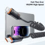 ESSAGER špirálový opletený nabíjací a dátový kábel - USB-C na Lightning - 1,8 m - čierny