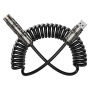 WEKOME WDC-80 2v1 špirálový nabíjací a dátový kábel - USB-C / USB-A na USB-C / Lightning - 1,8 m - čierny
