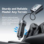 ESSAGER ES-CC22 autonabíjačka s portmi 2x USB-C / 3x USB-A a rozdvojkou zásuvky zapaľovača - 150W - sivá