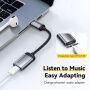 ESSAGER audio a nabíjacia redukcia - Lightning na USB-C - sivá