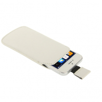Puzdro s vyťahovacím pútkom pre iPhone 5 / 5S / SE (2016) - biele