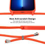 Silikónový kryt so šnúrkou pre iPhone 13 Pro - oranžový