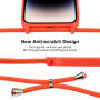 Silikónový kryt so šnúrkou pre iPhone 16 - oranžový