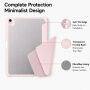 XDcase púzdro s origami stojanom a priestorom na Apple Pencil pre iPad Air 13" (2024-2026) / Pro 12,9" (2018-2022) - ružové