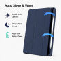XDcase púzdro s origami stojanom a priestorom na Apple Pencil pre iPad Air 13" (2024-2026) / Pro 12,9" (2018-2022) - tmavomodré