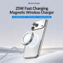 HYD-002 bezdrôtová MagSafe nabíjačka s výklopným stojanom pre iPhone - 25W - biela