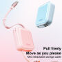 WEKOME WDC-C22 výsuvný nabíjací a dátový kábel - USB-C na USB-C - 1 m - béžový
