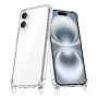 Transparentný kryt s úchytmi na šnúrku pre iPhone 16 Plus - číry