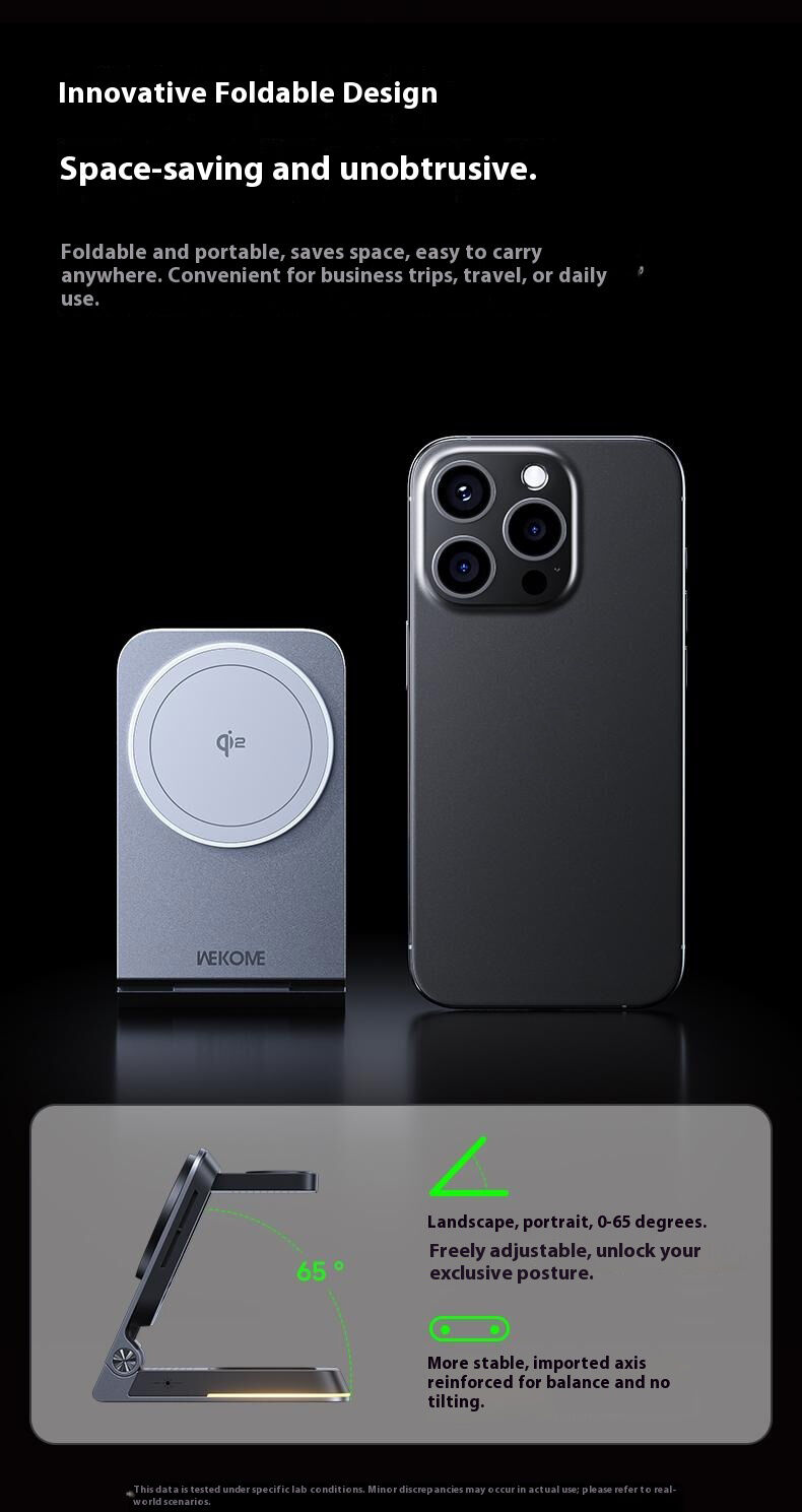 WEKOME WP-U180 Qi2 3v1 skladací magnetický bezdrôtový stojan pre iPhone / Apple Watch / AirPods - 15W - strieborný