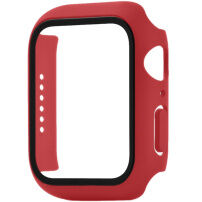 Matné púzdro s tvrdeným sklom pre Apple Watch 45mm - červené