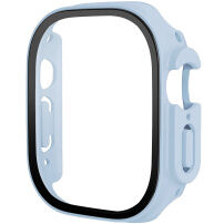 Matné púzdro s tvrdeným sklom pre Apple Watch Ultra 49mm - svetlomodré