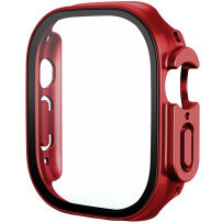 Metalické púzdro s tvrdeným sklom pre Apple Watch Ultra 49mm - červené