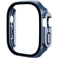 Metalické púzdro s tvrdeným sklom pre Apple Watch Ultra 49mm - modré