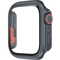 Puzdro v štýle Watch Ultra s tvrdeným sklom pre Apple Watch 41 mm - sivé